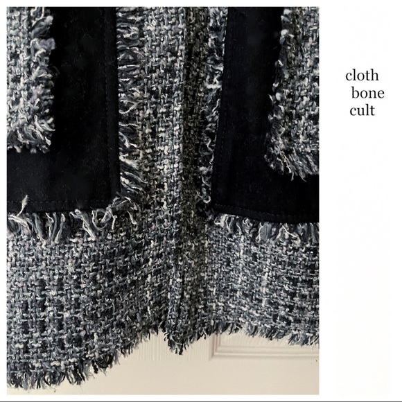 GUESS Woven Black & White Hooded COAT (EUC) - Picture 6 of 16